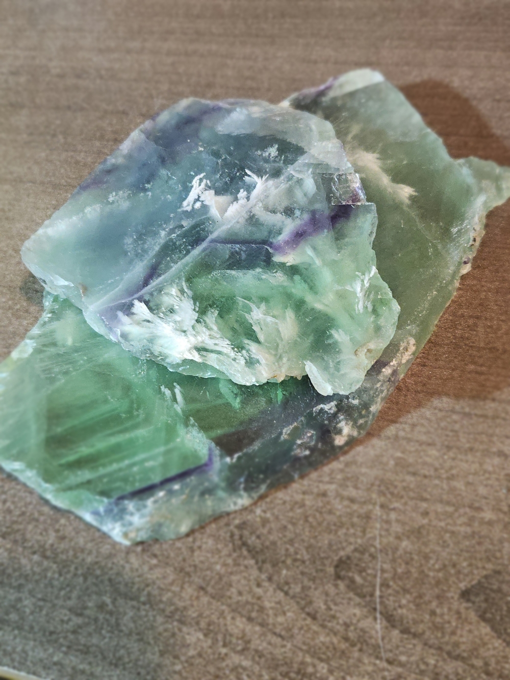 Set Of 2 Flower Fluorite Polished Slabs | Rare Inclusion Minerals Speciman